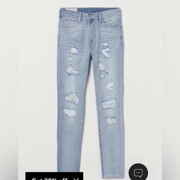 H&M &Denim Distressed Skinny Jeans - Picture 2 of 10